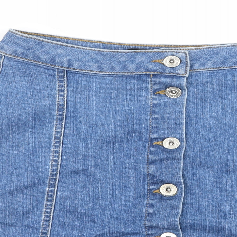 Missguided Womens Blue  Denim A-Line Skirt Size 8