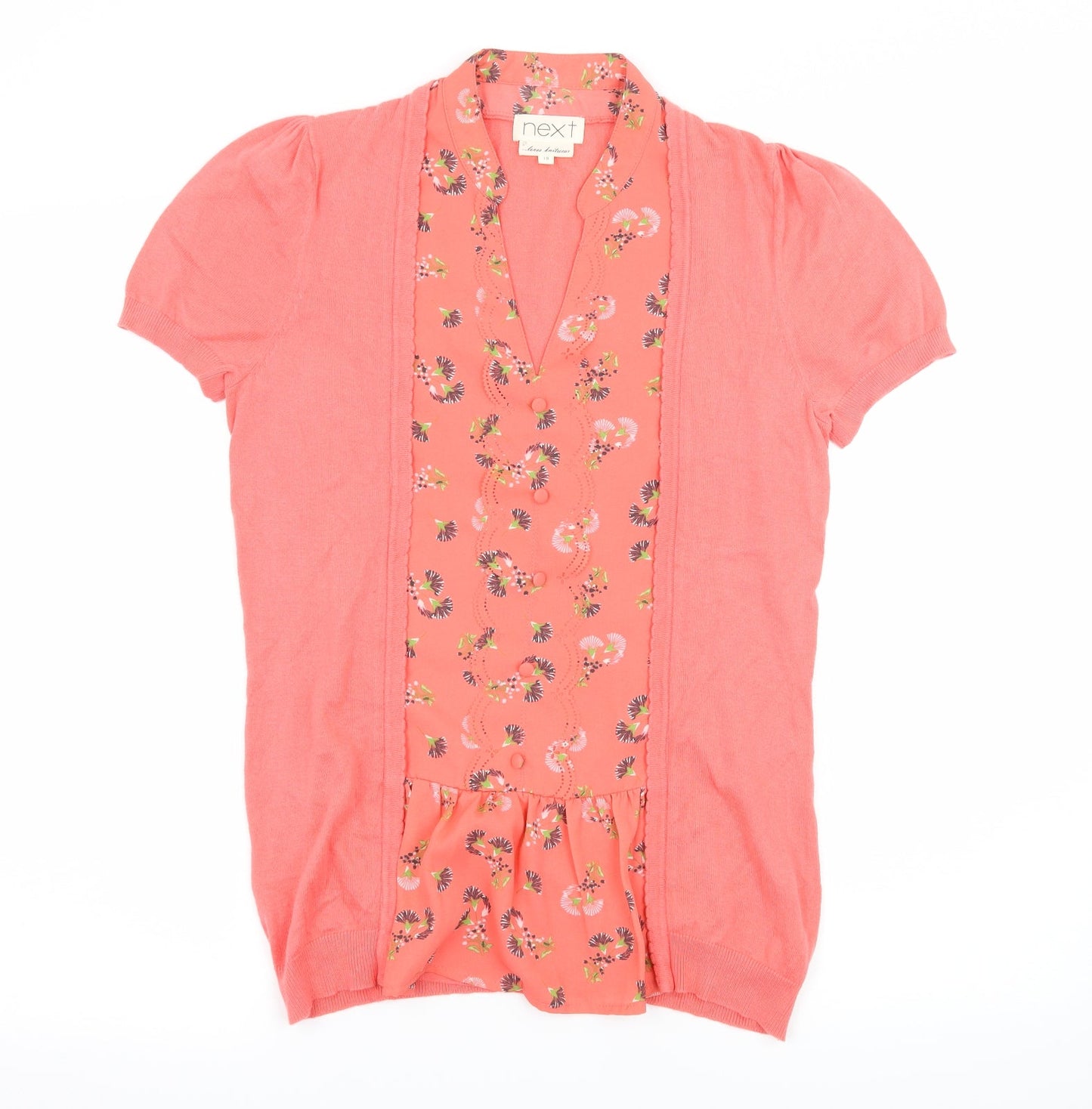 Womens UK Size 10 NEXT Orange Basic T-Shirt