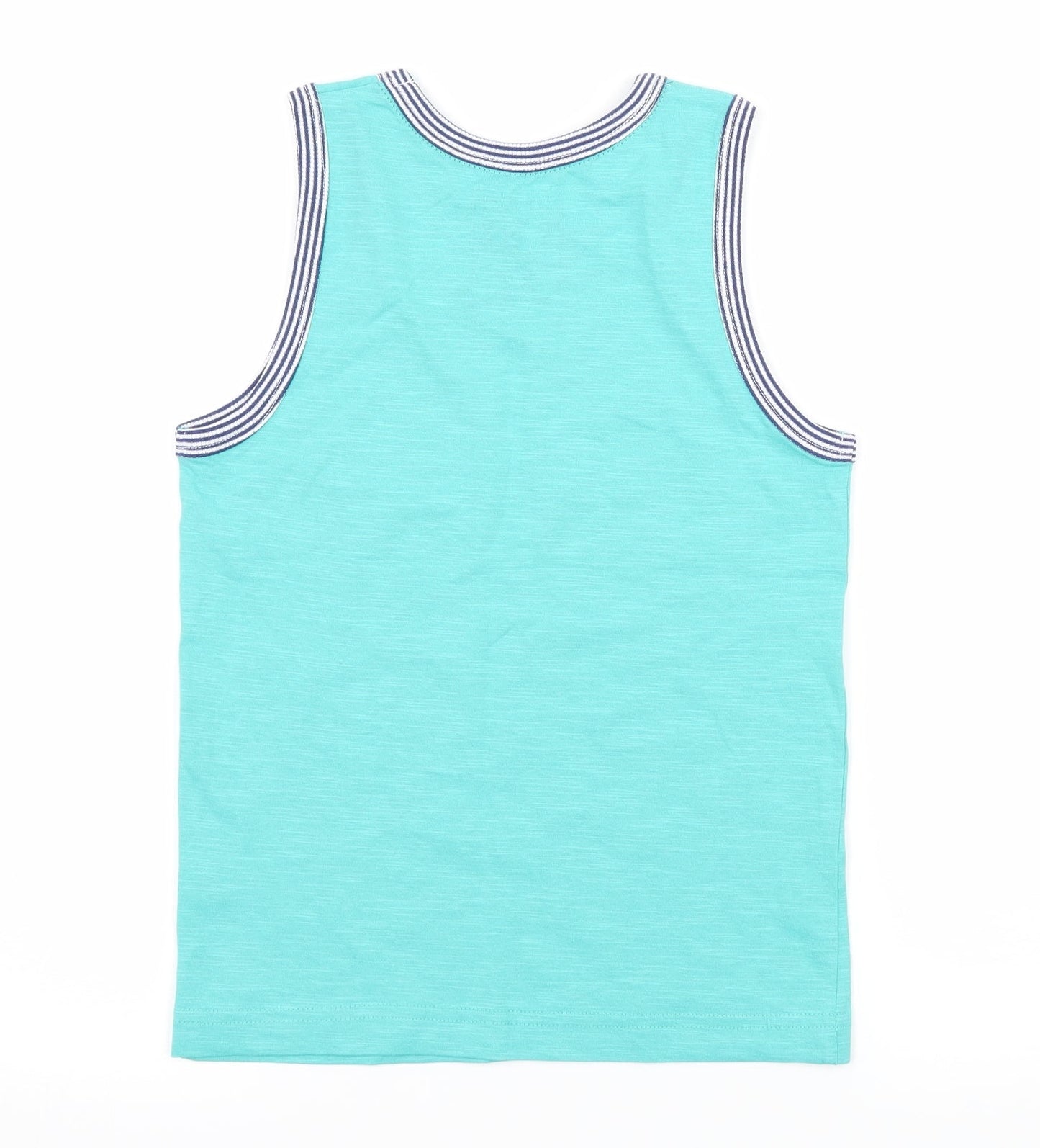 Matalan Boys Blue  Jersey Basic Tank Size 8 Years  - Cali Vibes