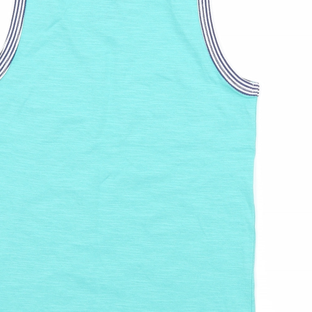 Matalan Boys Blue  Jersey Basic Tank Size 8 Years  - Cali Vibes