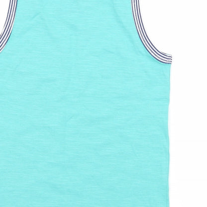 Matalan Boys Blue  Jersey Basic Tank Size 8 Years  - Cali Vibes