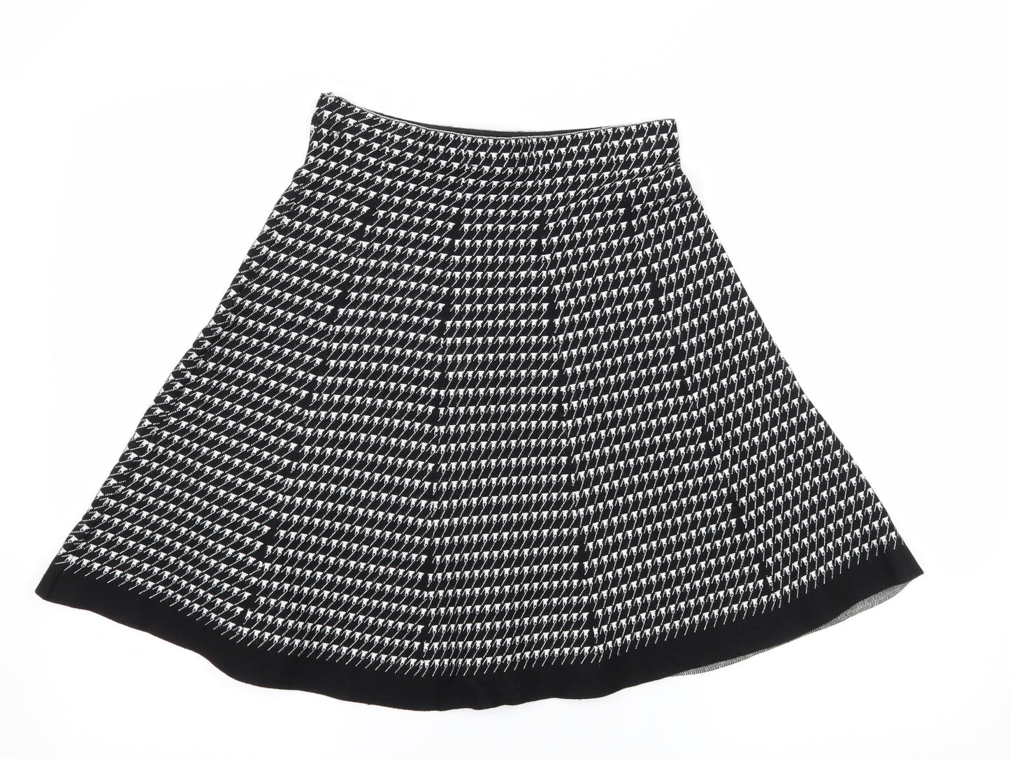 Vila Milano Womens Black Houndstooth Knit Flare Skirt Size S