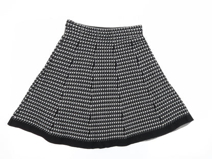 Vila Milano Womens Black Houndstooth Knit Flare Skirt Size S