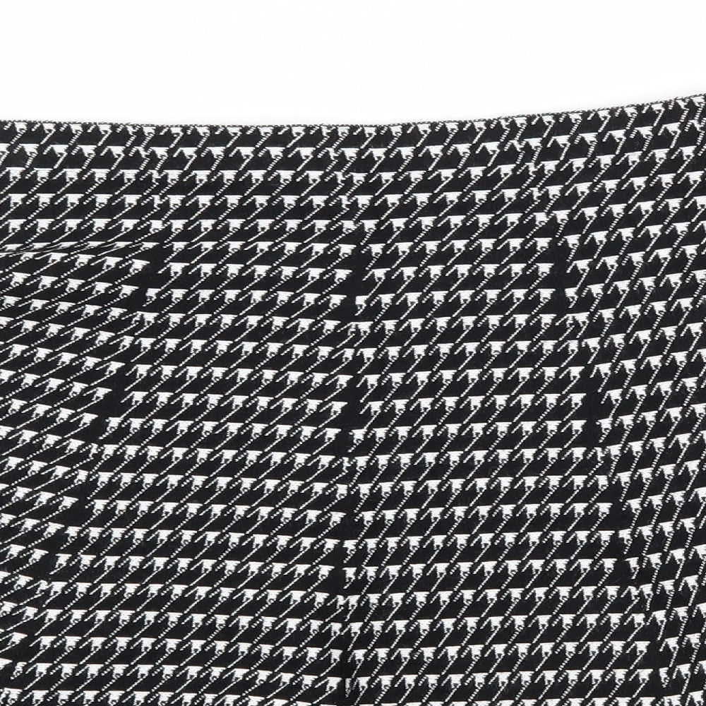 Vila Milano Womens Black Houndstooth Knit Flare Skirt Size S