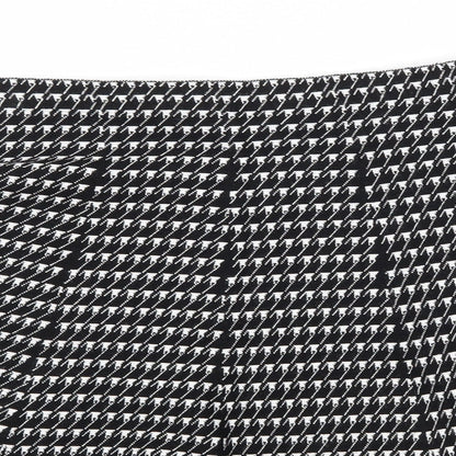 Vila Milano Womens Black Houndstooth Knit Flare Skirt Size S