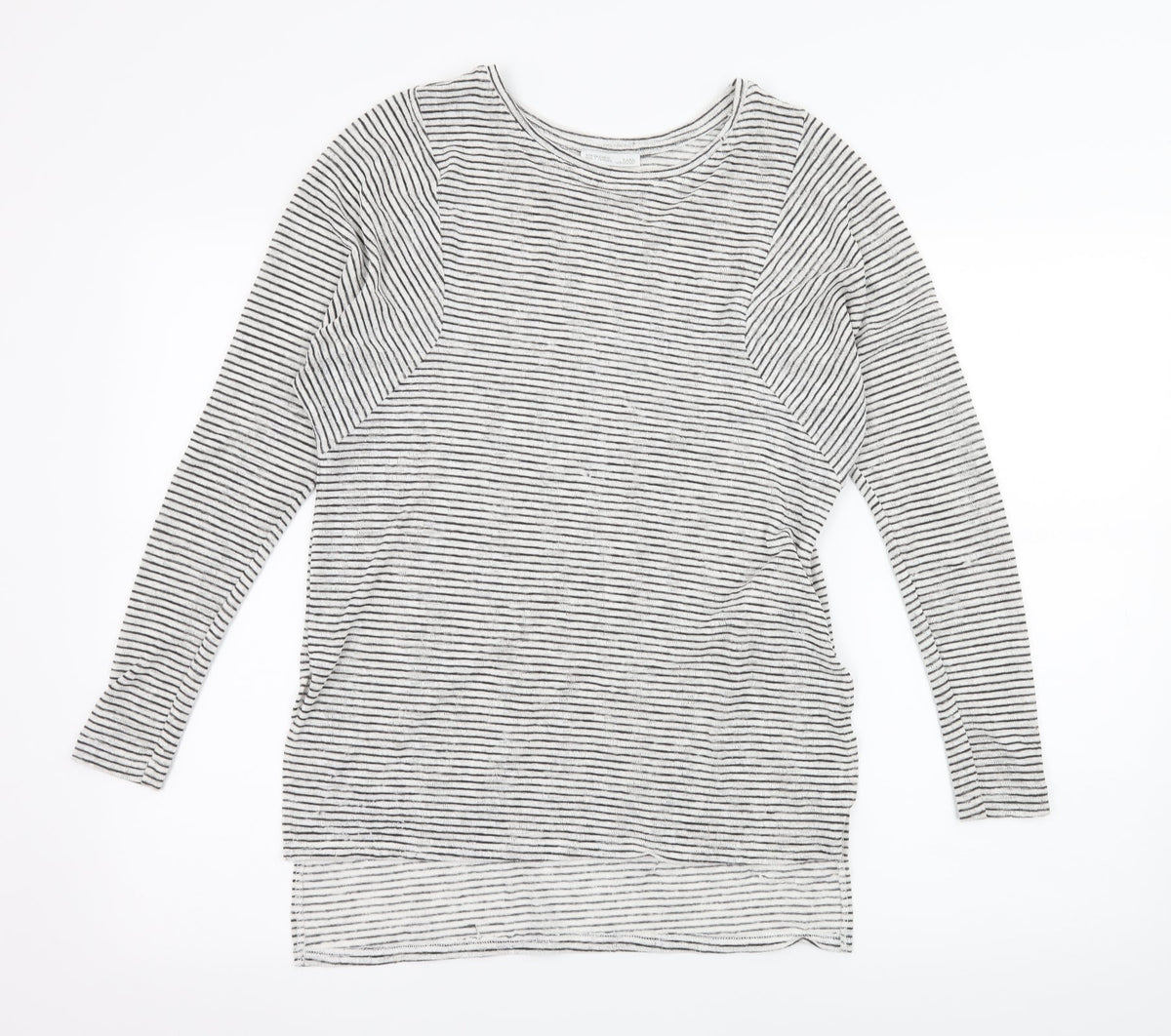 Zara Womens White Striped Knit Pullover Jumper Size S