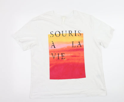 Mens UK Size M H&M White  T-Shirt