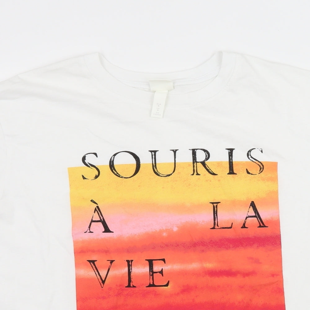 Mens UK Size M H&M White  T-Shirt