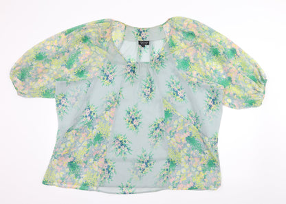 Womens UK Size 10 Topshop Blue Basic Blouse