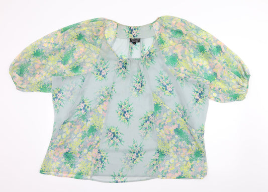 Womens UK Size 10 Topshop Blue Basic Blouse