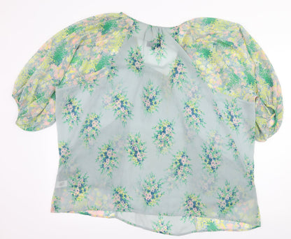 Womens UK Size 10 Topshop Blue Basic Blouse