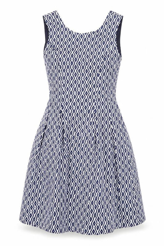 Colotee Womens Blue Geometric  Fit & Flare  Size 10