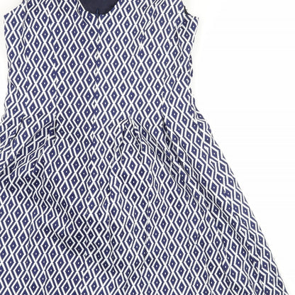 Colotee Womens Blue Geometric  Fit & Flare  Size 10