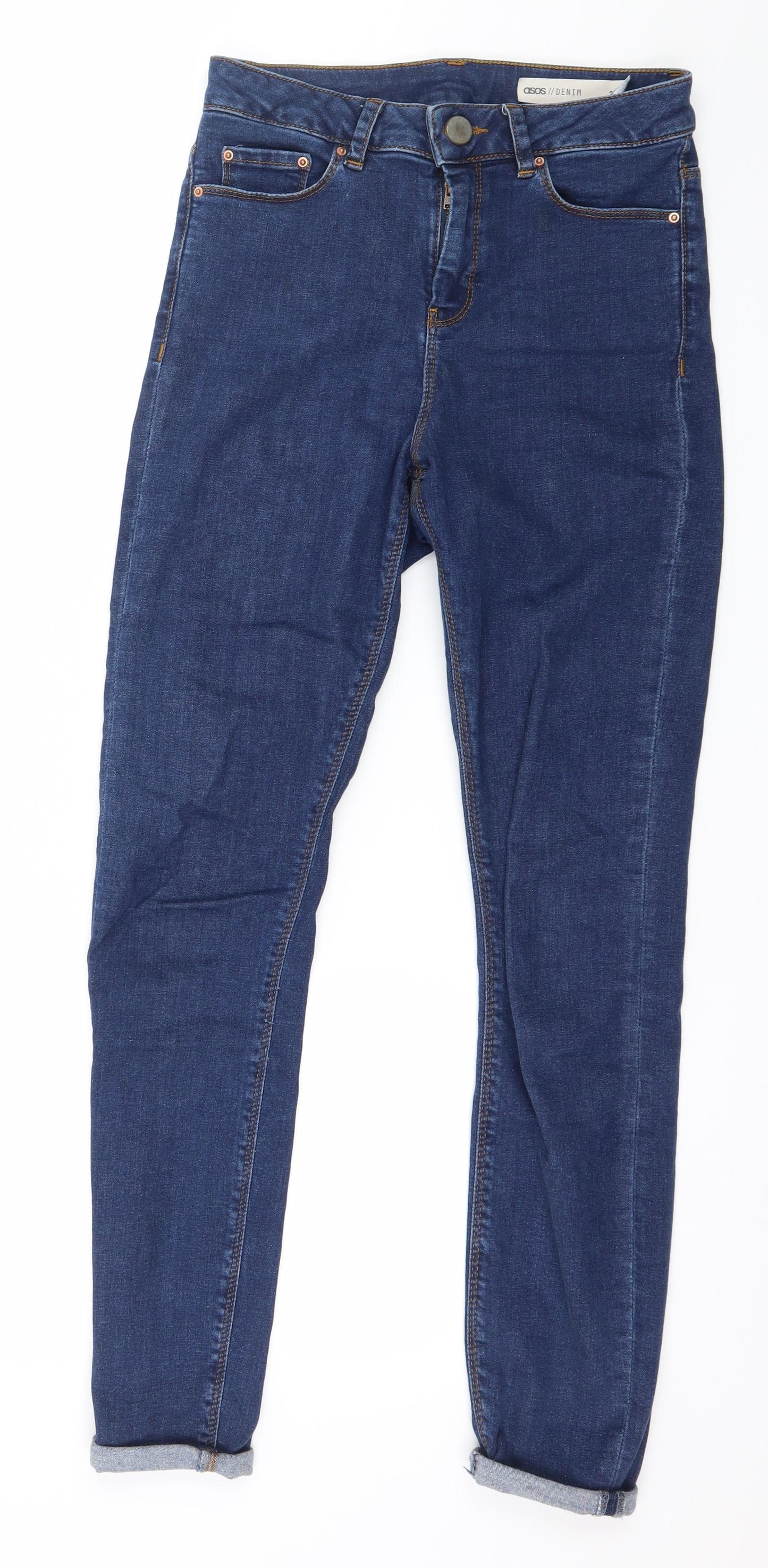 ASOS Womens Blue  Denim Skinny Jeans Size 25 in L32 in