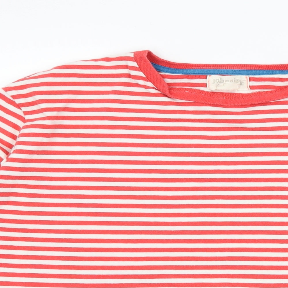 Johnnie B Girls Red Striped Jersey Basic T-Shirt Size 11-12 Years