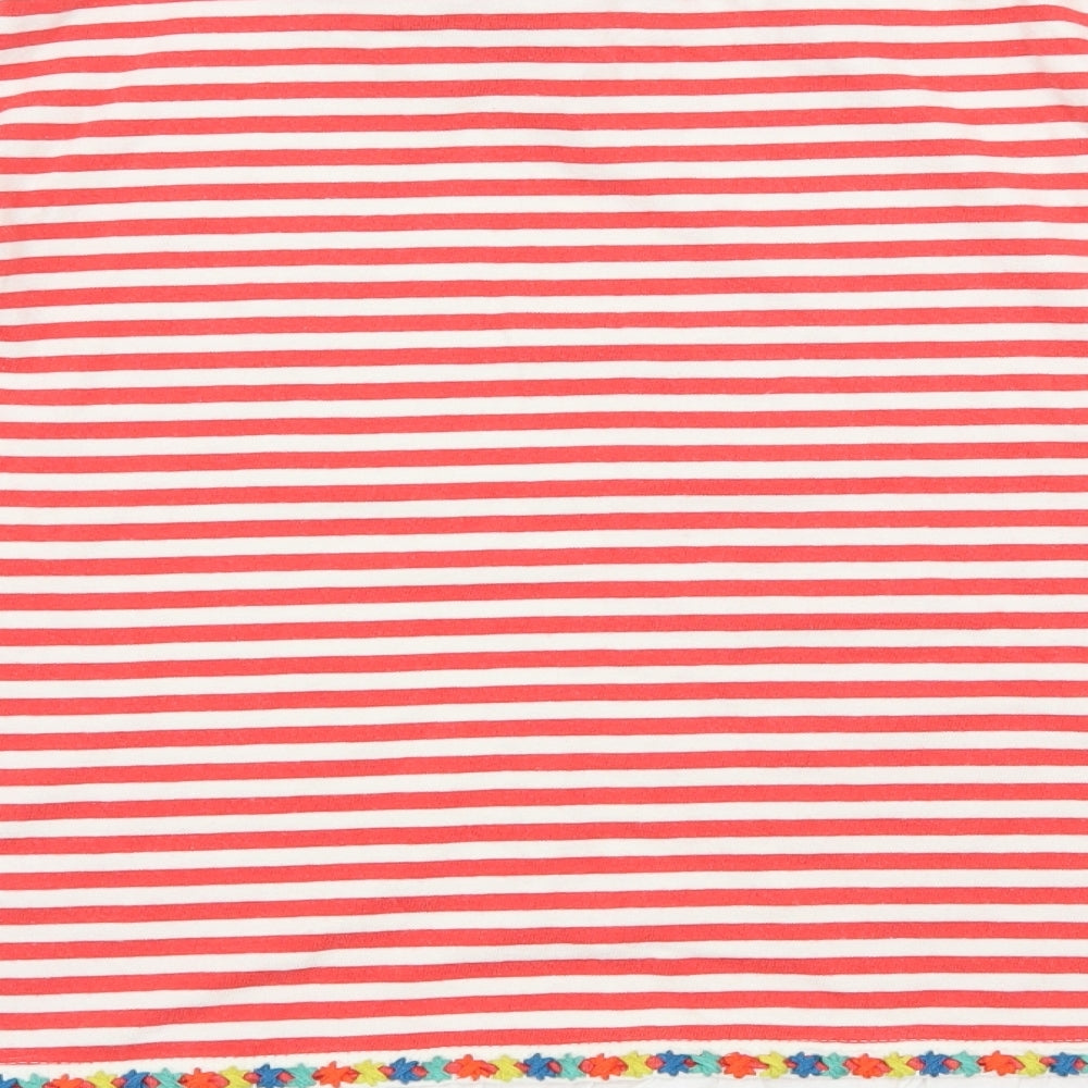 Johnnie B Girls Red Striped Jersey Basic T-Shirt Size 11-12 Years