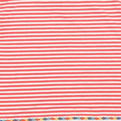 Johnnie B Girls Red Striped Jersey Basic T-Shirt Size 11-12 Years