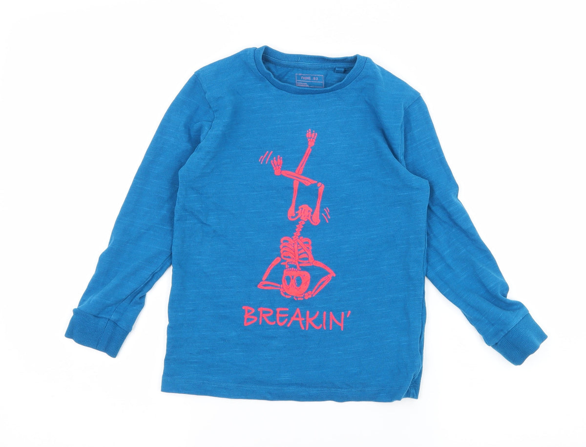Next Boys Blue  Jersey Pullover Sweatshirt Size 6 Years  - Breakin