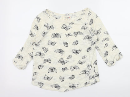 New Look Womens Ivory  Knit Pullover Jumper Size 8  - Butterflies