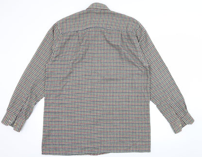 Tom Hagan Mens Beige Check   Button-Up Size M
