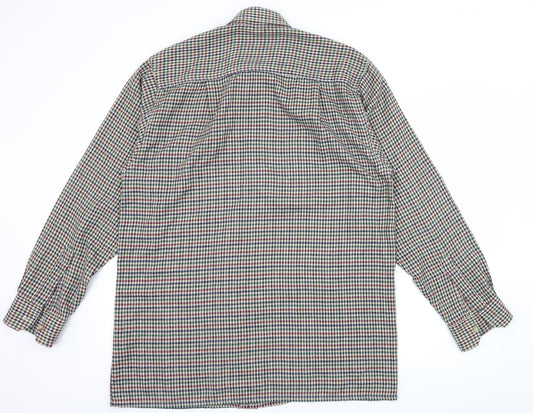 Tom Hagan Mens Beige Check   Button-Up Size M