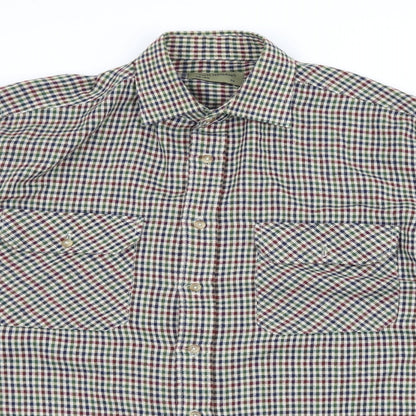 Tom Hagan Mens Beige Check   Button-Up Size M