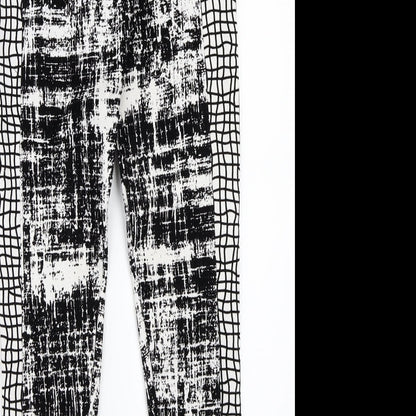 River Island Womens White Geometric  Jegging Trousers Size 10 L29 in