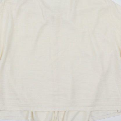 Marks and Spencer Womens White   Cardigan Jumper Size 14