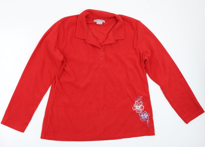 atlas for women Womens Red Floral  Pullover Jumper Size 14