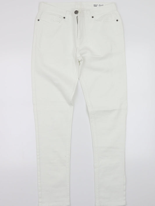 Denim & Co. Womens White   Straight Jeans Size 32 L32 in
