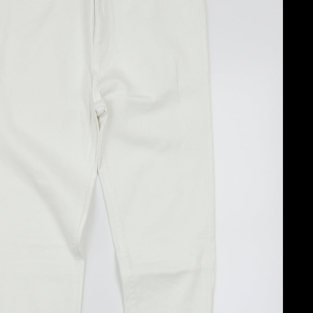 Denim & Co. Womens White   Straight Jeans Size 32 L32 in