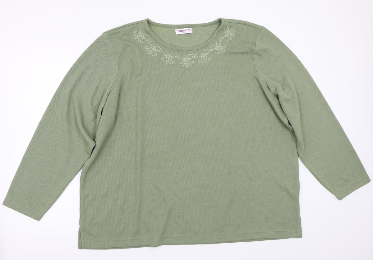 Bonmarché Womens Green Pullover Jumper Size XL