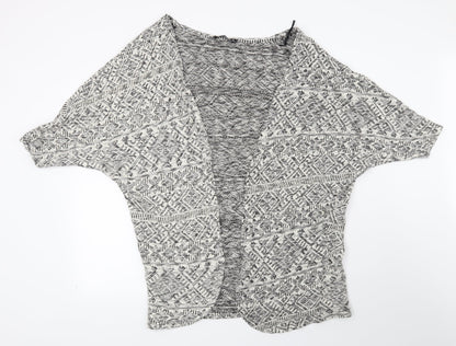 Atmosphere Womens White Geometric  Cardigan Jumper Size S