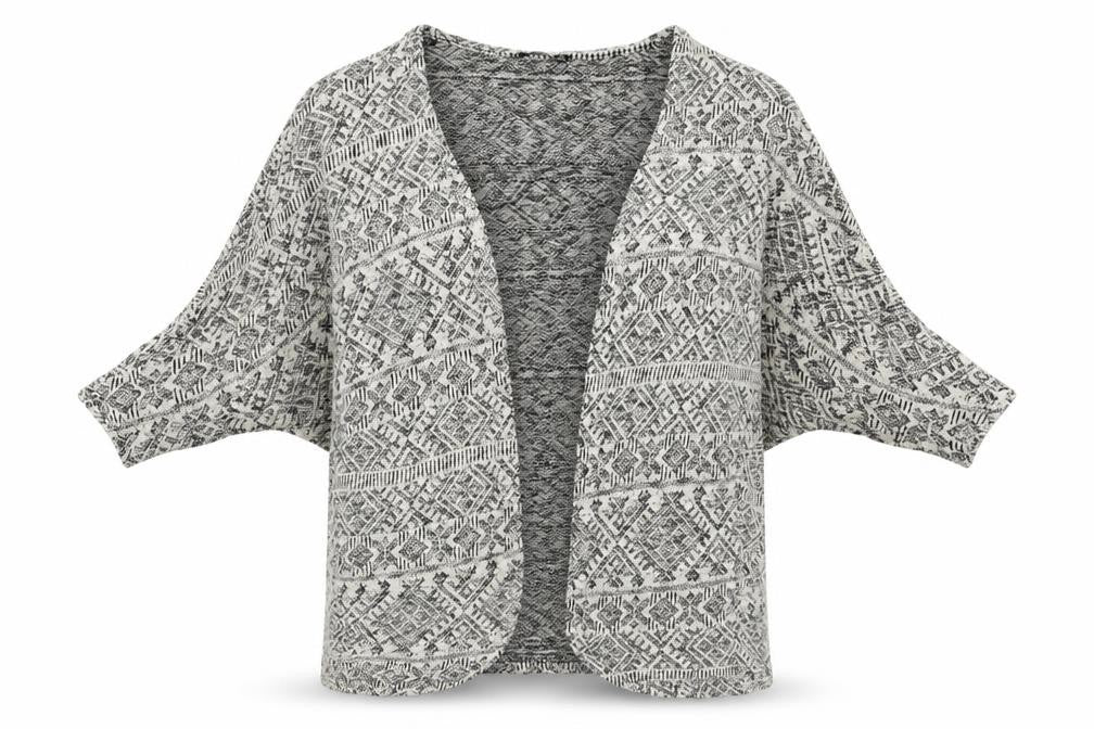Atmosphere Womens White Geometric  Cardigan Jumper Size S