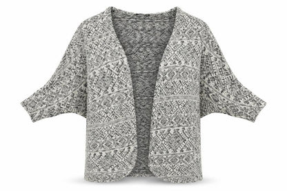 Atmosphere Womens White Geometric  Cardigan Jumper Size S