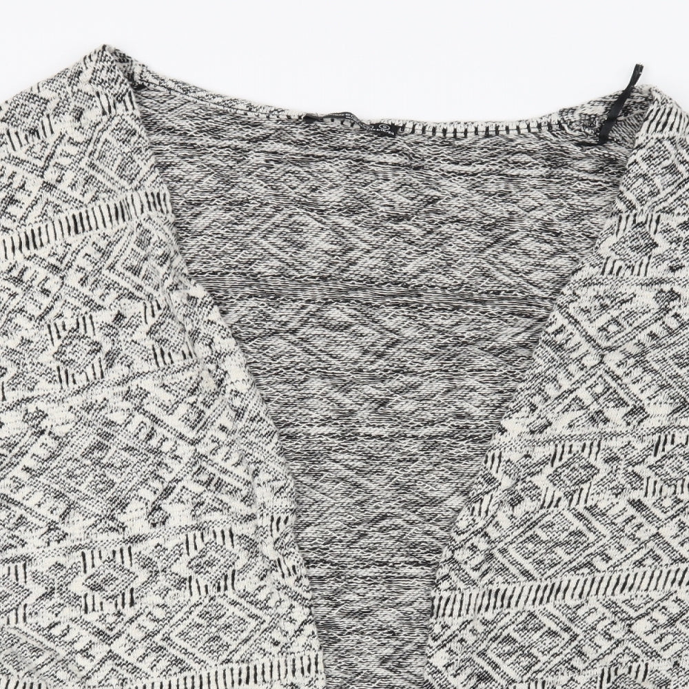 Atmosphere Womens White Geometric  Cardigan Jumper Size S