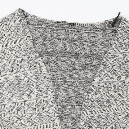 Atmosphere Womens White Geometric  Cardigan Jumper Size S