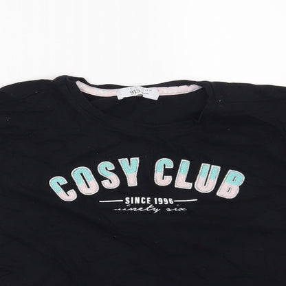 New Look Girls Black Solid  Top Pyjama Top Size M  - Cosy Club