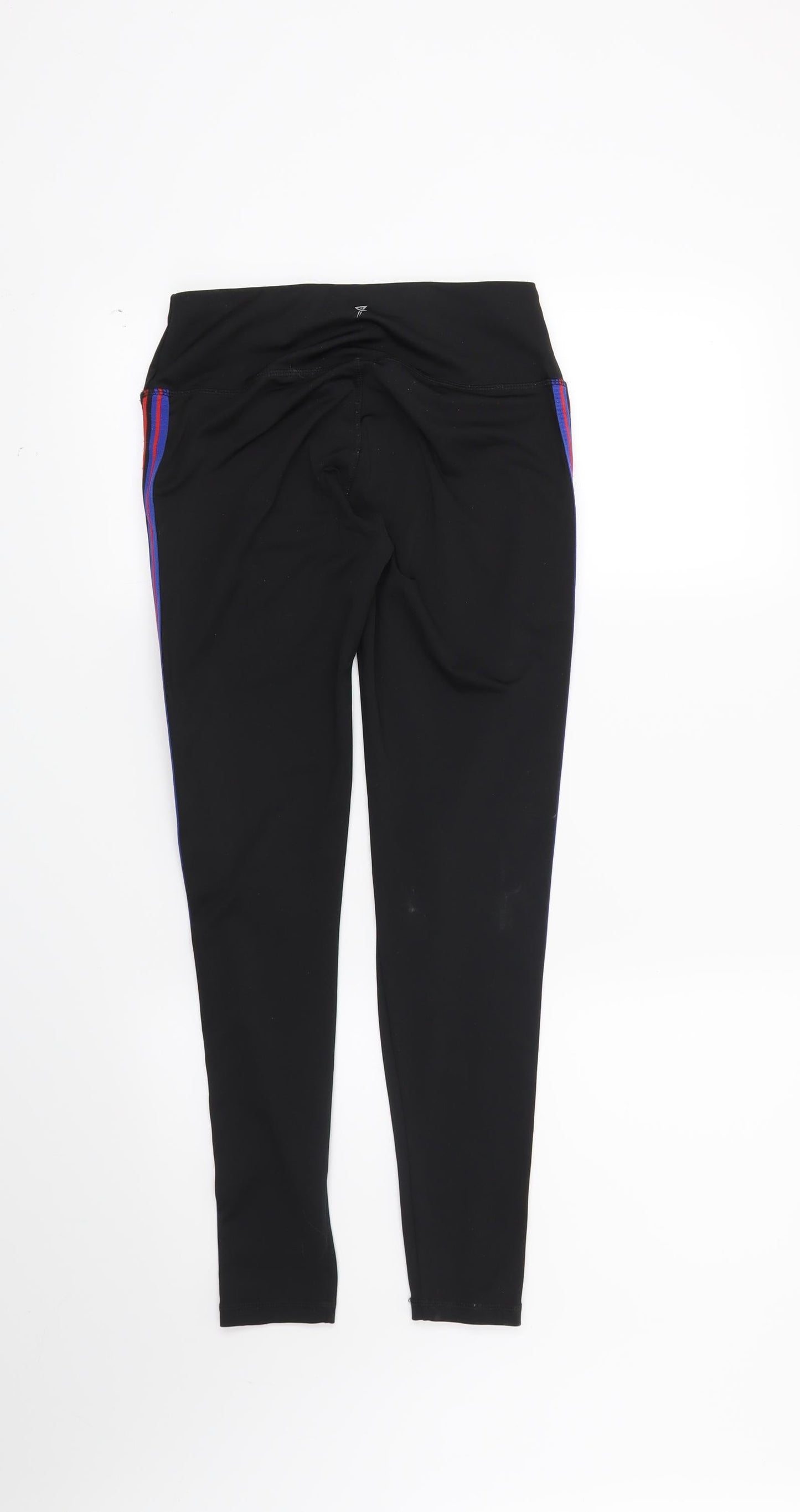 Workout Womens Black Striped  Capri Leggings Size 6 L26 in