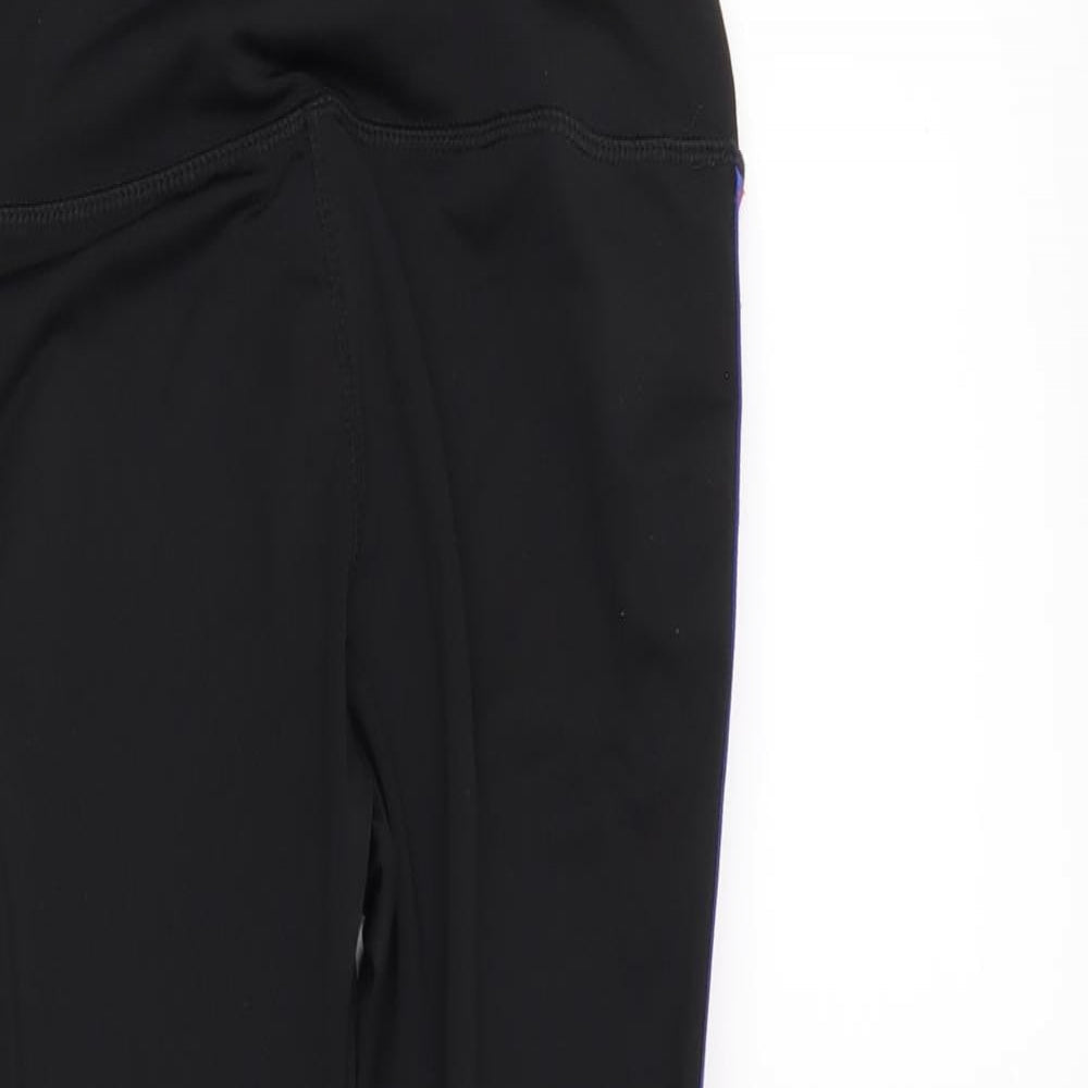 Workout Womens Black Striped  Capri Leggings Size 6 L26 in