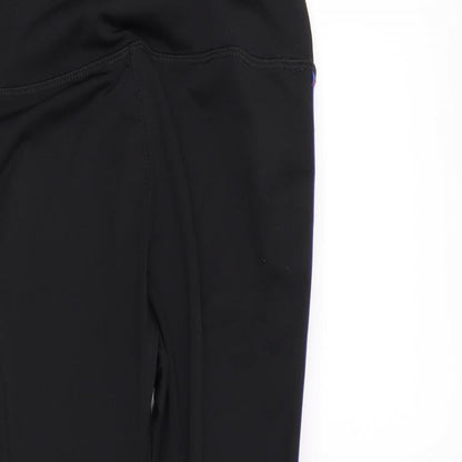 Workout Womens Black Striped  Capri Leggings Size 6 L26 in