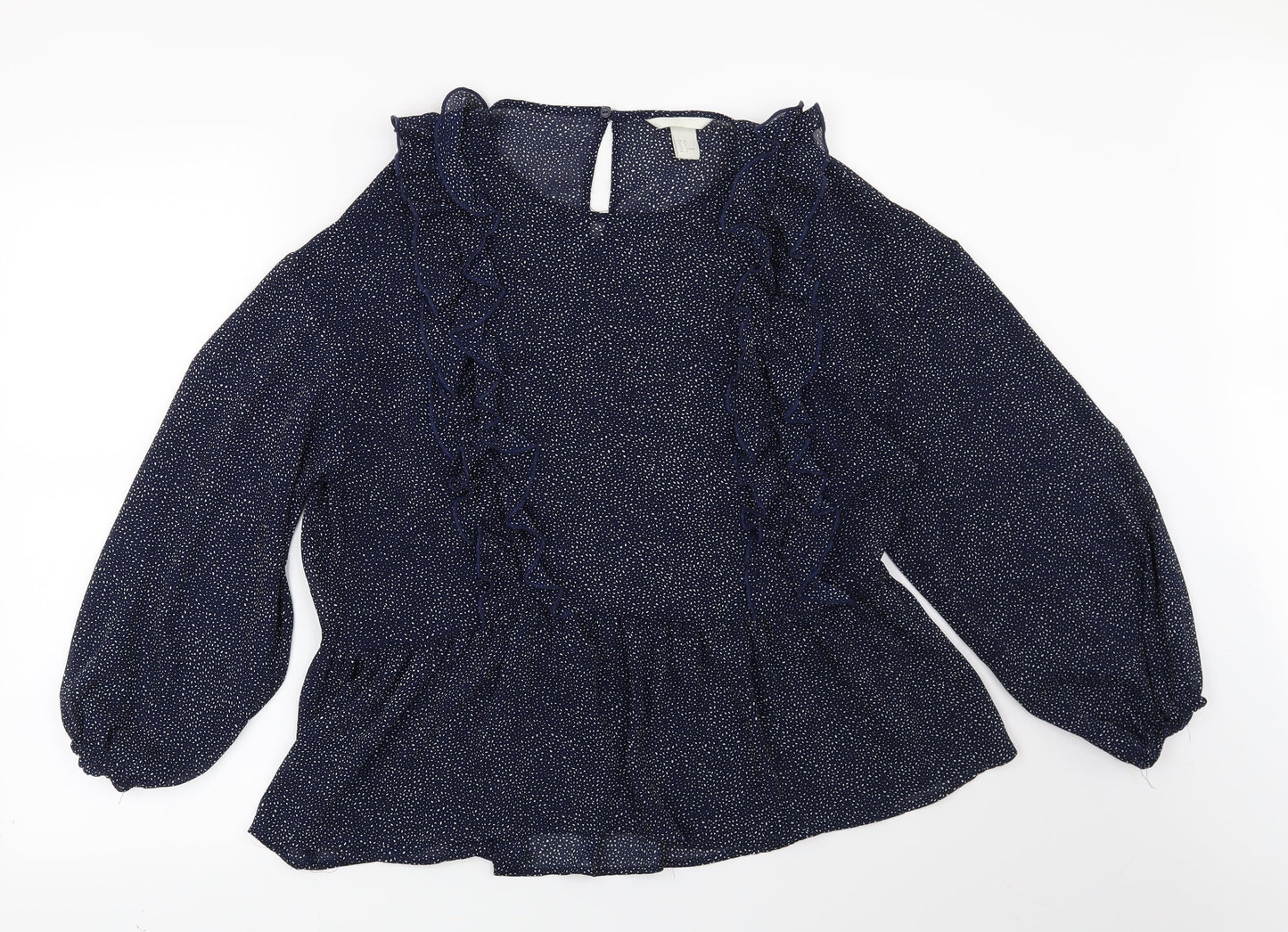 Womens UK Size 10 H&M Blue Basic Blouse