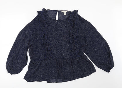 Womens UK Size 10 H&M Blue Basic Blouse