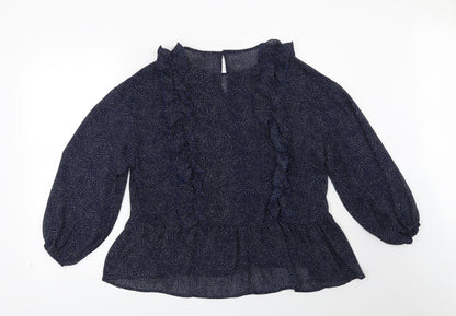 Womens UK Size 10 H&M Blue Basic Blouse