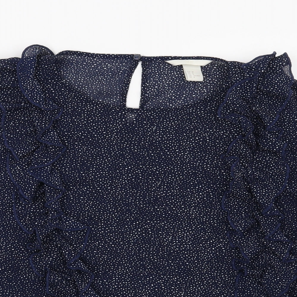 Womens UK Size 10 H&M Blue Basic Blouse