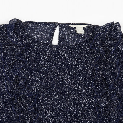 Womens UK Size 10 H&M Blue Basic Blouse
