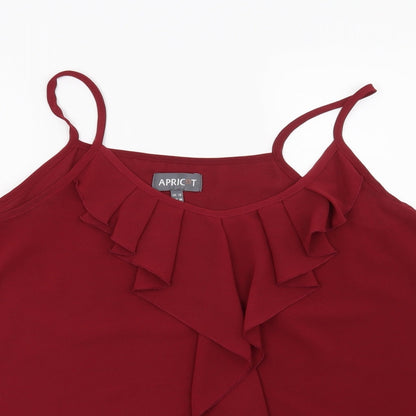 Womens UK Size 12 Apricot Red Basic Blouse