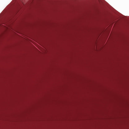 Womens UK Size 12 Apricot Red Basic Blouse