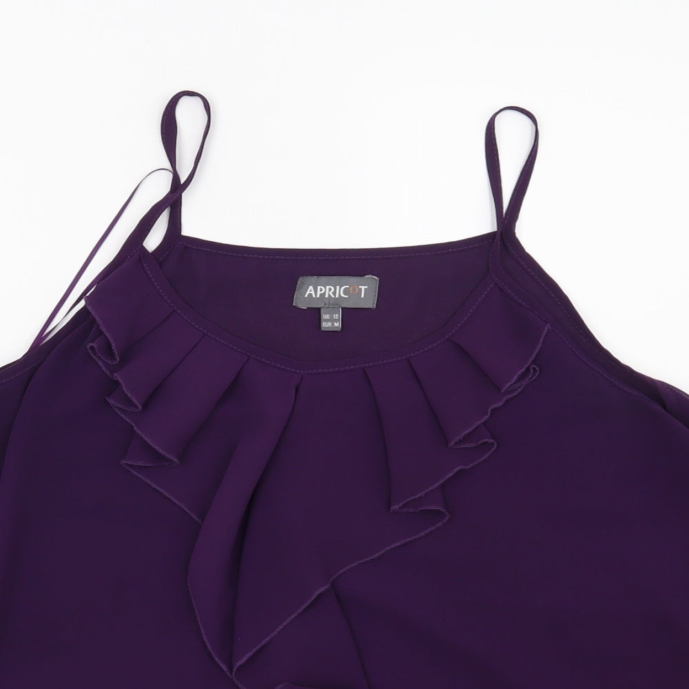 Womens UK Size 12 Apricot Purple Basic Blouse