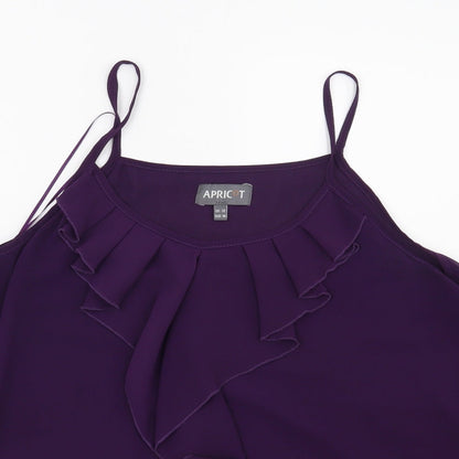 Womens UK Size 12 Apricot Purple Basic Blouse